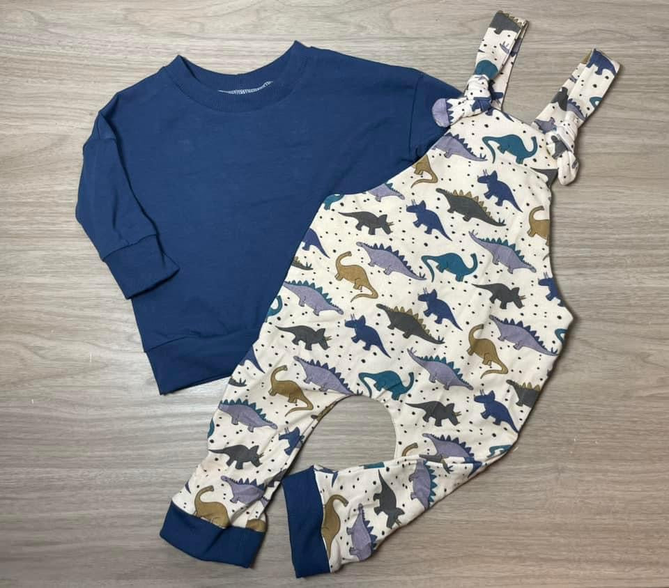 Dino Pals 6-9m overalls set