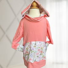 Load image into Gallery viewer, Pink Floral Grow With Me Hoodie 6-9yrs
